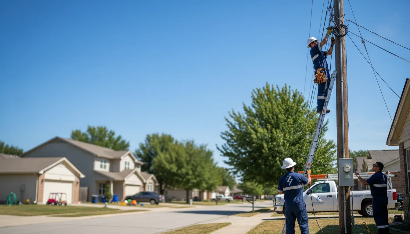 Residential electrician providing installation services in Gardendale, TX